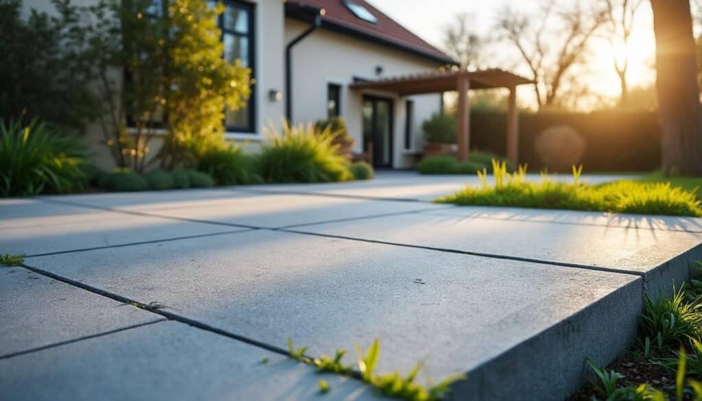 Prévenir les dégâts du gel sur une terrasse en masse béton