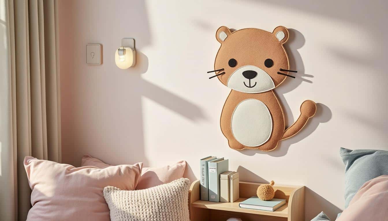 Applique murale enfant : lumière douce et design sécurisé